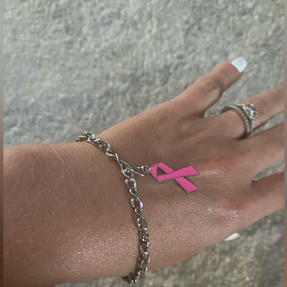 Breast Cancer Awareness Pink Ribbon Braclelet